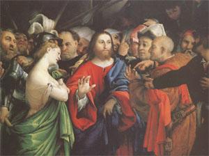 Lorenzo Lotto Christ and the Woman Taken in Adultery (mk05 Sweden oil painting art